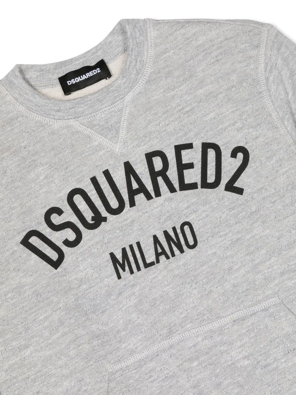 Свитшот с логотипом и круглым вырезом DSQUARED2, серый — фото 2