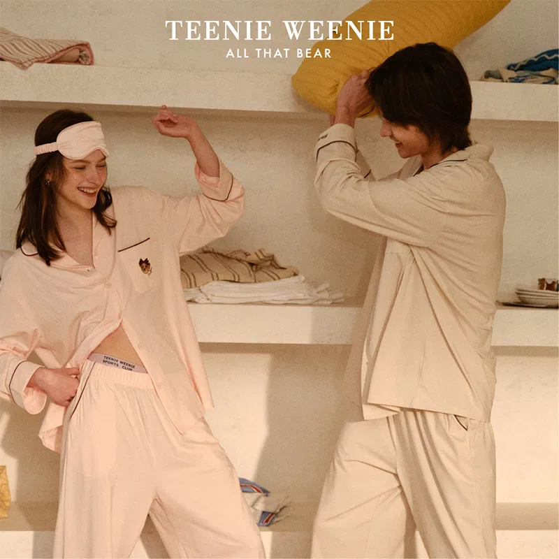 Комплект пижамы для девочек хлопковый Teenie Weenie, Pearl Powder — фото 4