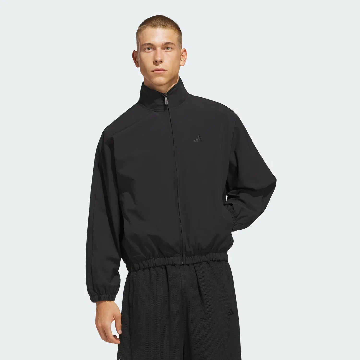 Куртка унисекс свободного кроя Basketball Woven Track Jacket Adidas Performance, черный — фото 3