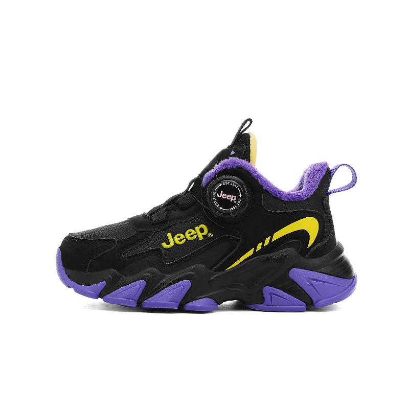 Детские кроссовки с утеплением Jeep, Black Purple Yellow