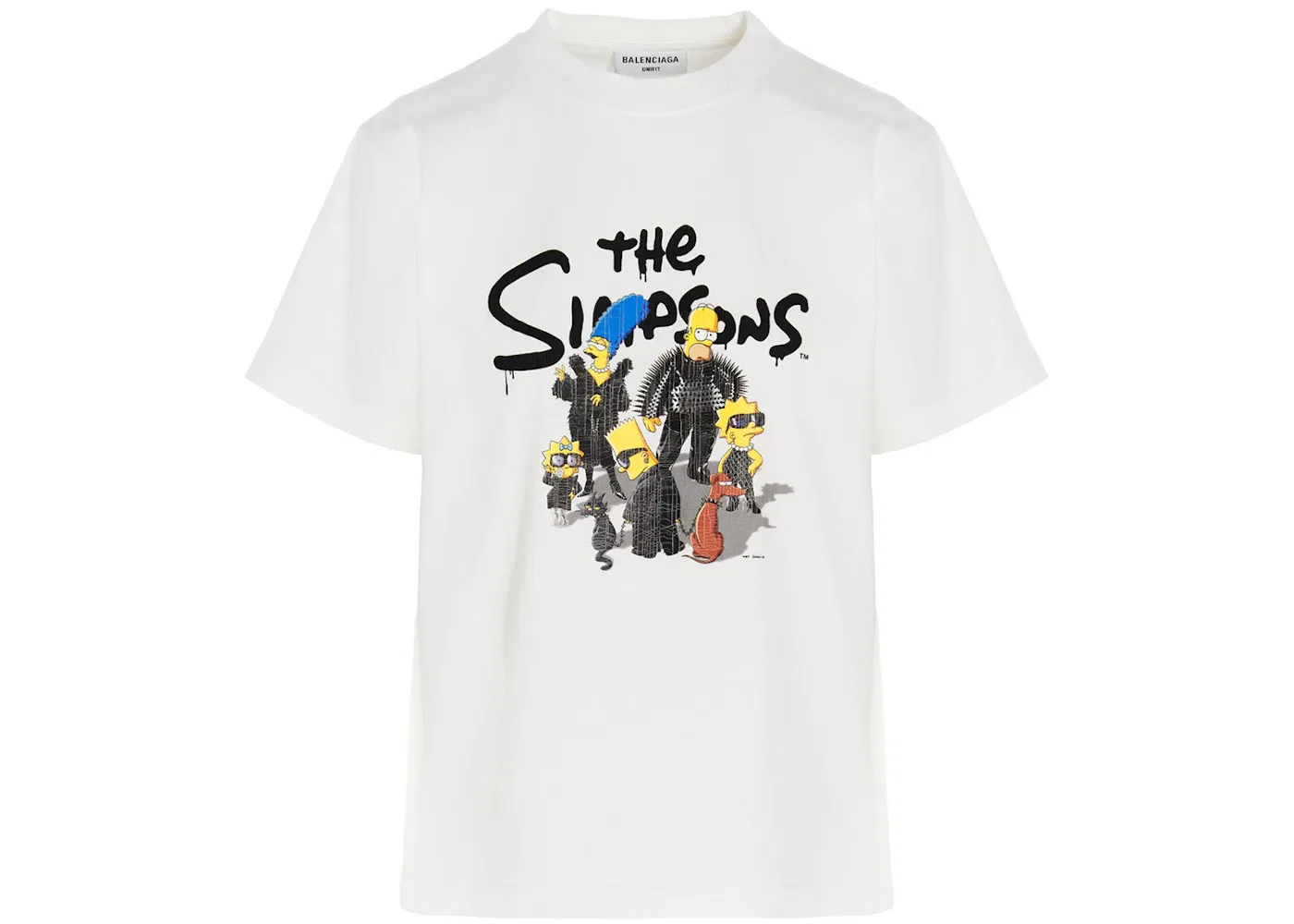 Женская футболка с принтом Balenciaga x The Simpsons, White