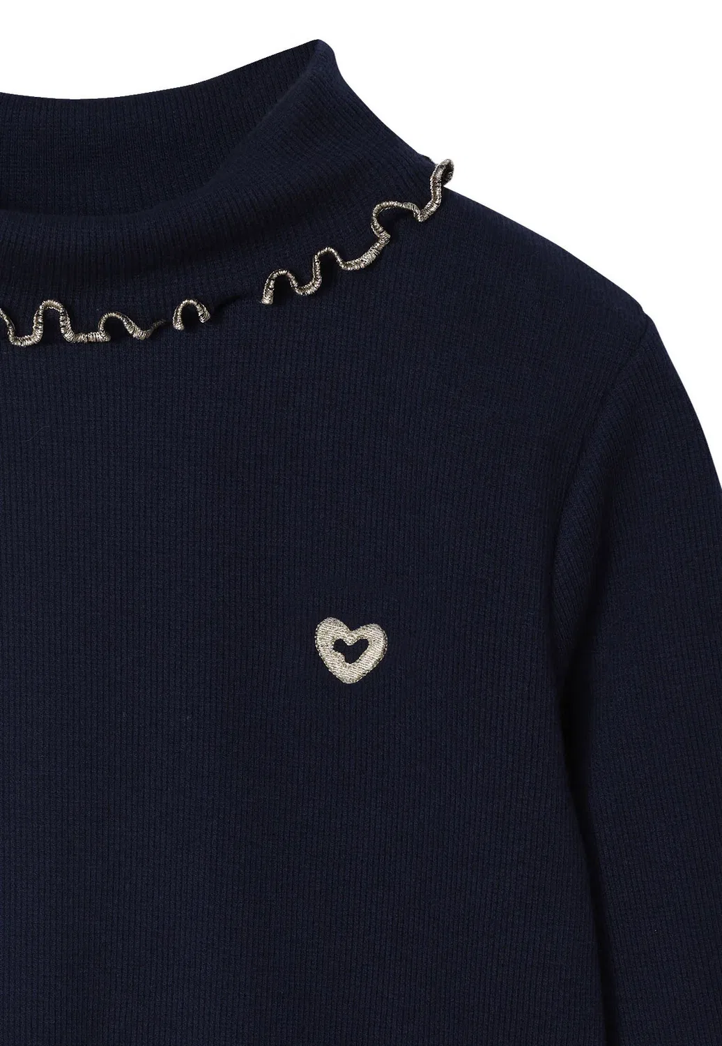 2 Er-Pack gerippte mädchen langarmshirts mit Stehkragen Basic - джемпер Vertbaudet, Wollweiß — фото 3