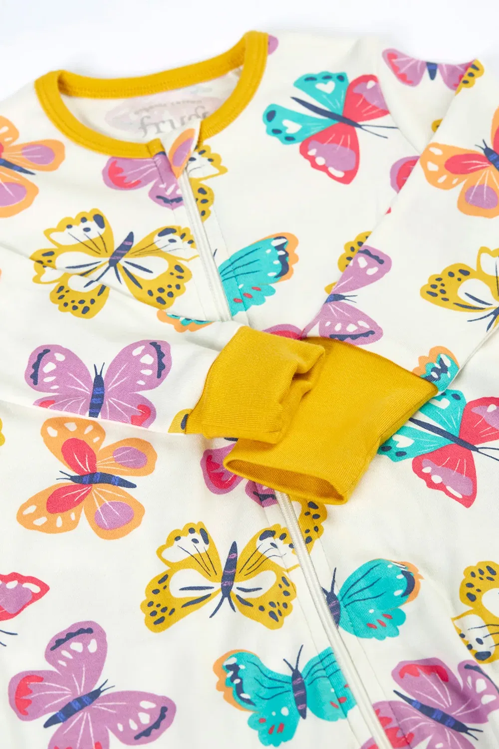 Детский комбинезон на молнии Zelah Frugi, White — фото 2