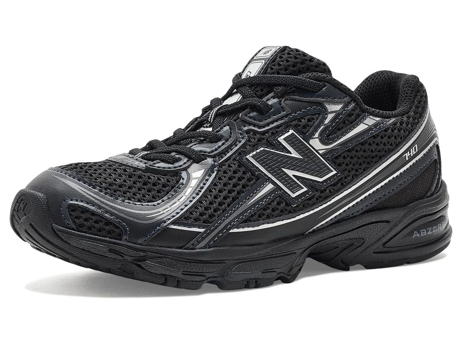 Кроссовки 740 Bungee Lace (для маленьких детей) New Balance Kids, Black/Silver Metallic