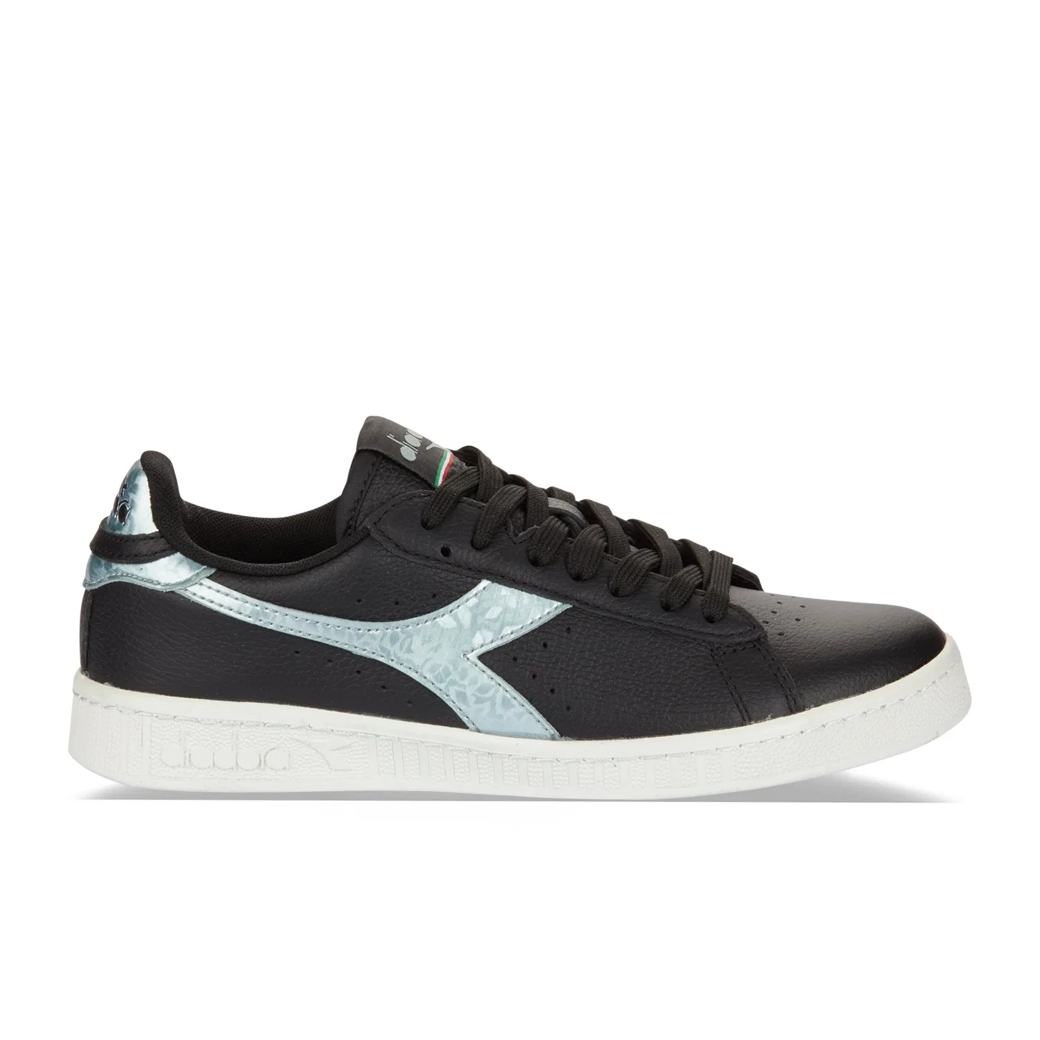 Детские кроссовки с металлическим эффектом Game Metallic Diadora, Black Silver — фото 2