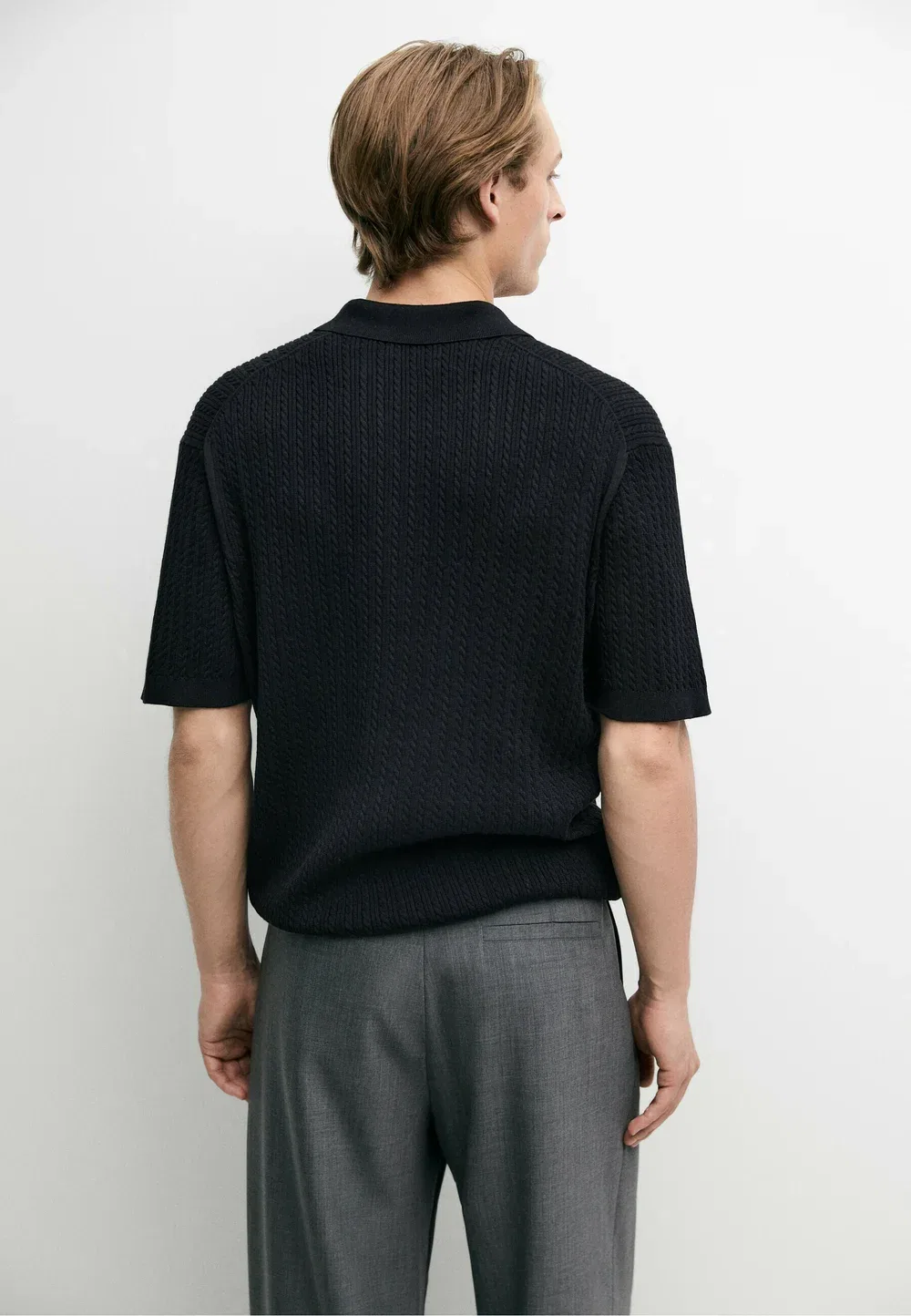 Рубашка поло Massimo Dutti, Mottled Dark Blue — фото 3
