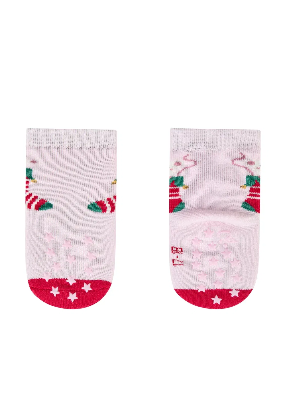 Abs krabbelsocken 2er Pack nikoluasstrumpf und tannenbaum - носки-кроссовки Sterntaler, Rosa — фото 2