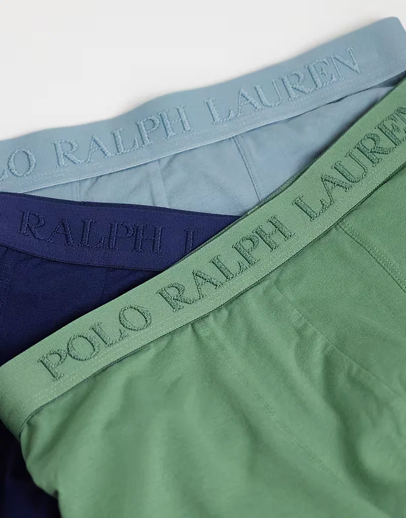 Боксеры с тональным брендингом Polo Ralph Lauren, зеленый/синий/темно-синий — фото 2
