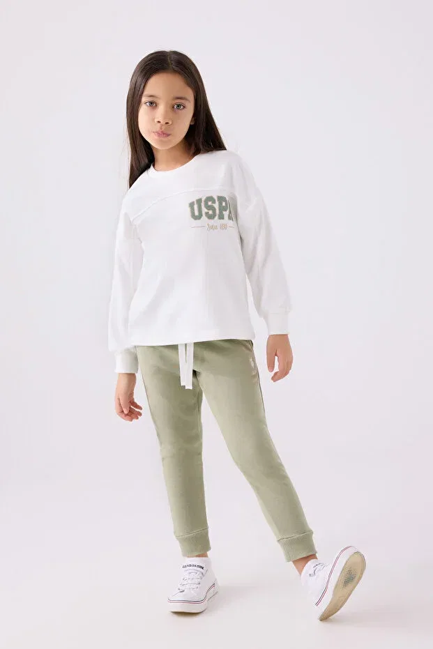 Детский спортивный костюм для девочек с принтом U.S. Polo Assn., Nude Color