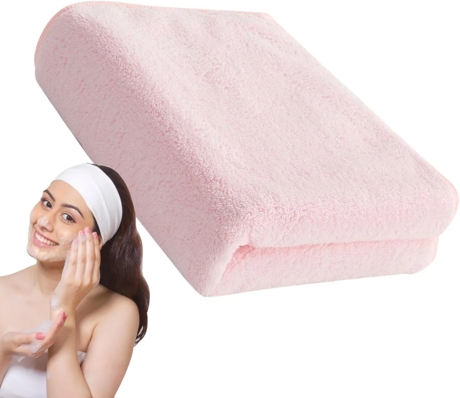 Махровое полотенце из кораллового флиса, 72x35 см, New Pink Generic