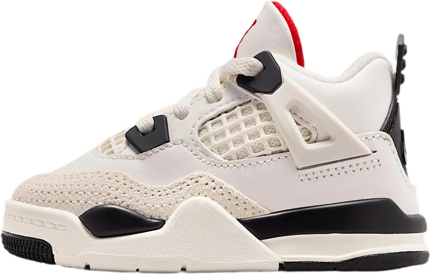 Детские кроссовки для мальчиков Jordan 4 Retro Flight Club Nike, Sail/University Red/Black