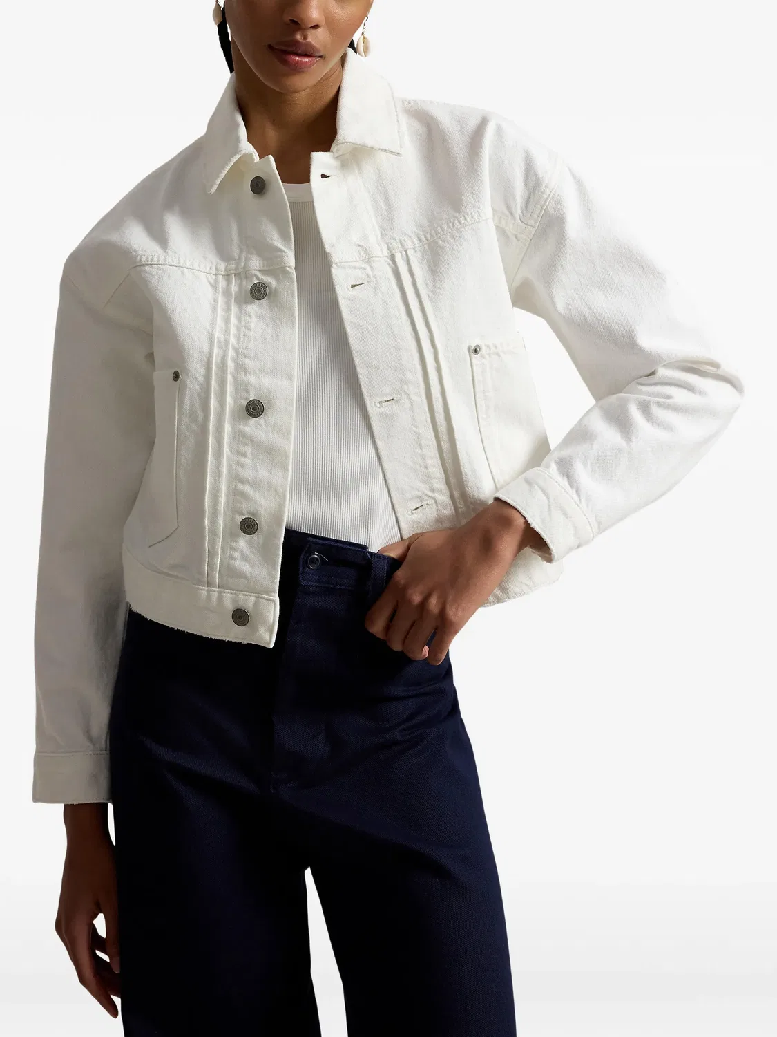 Polo Ralph Lauren Куртка на пуговицах белая — фото 3