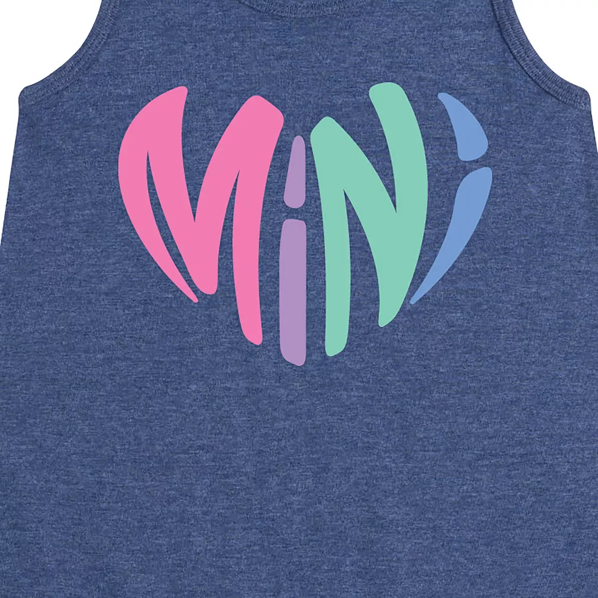 Детское платье-трапеция без рукавов с принтом Mini Heart Instant Message, Heather Navy — фото 2