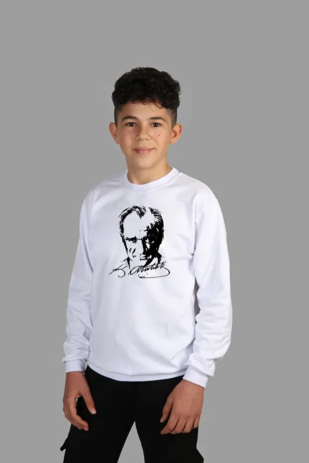Детские свитшот для девочек с цифровой печатью Raf Coll, White