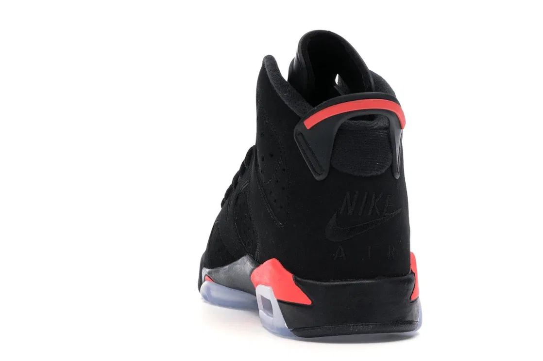 Детские кроссовки с вентиляцией Jordan 6 Retro Black Infrared 2019 GS, Black/Infrared — фото 4