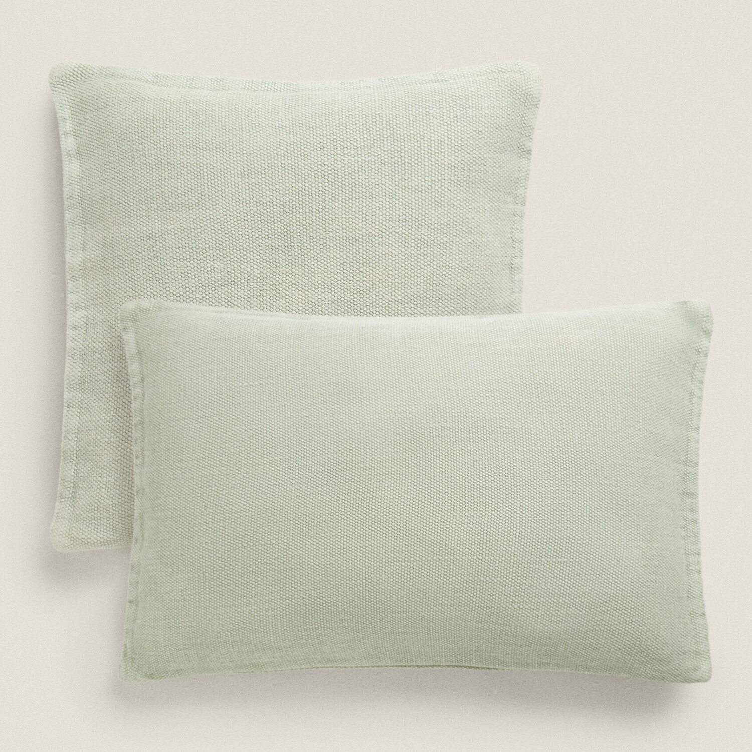 

Чехол для подушки Zara Home Textured Linen, серо-голубой