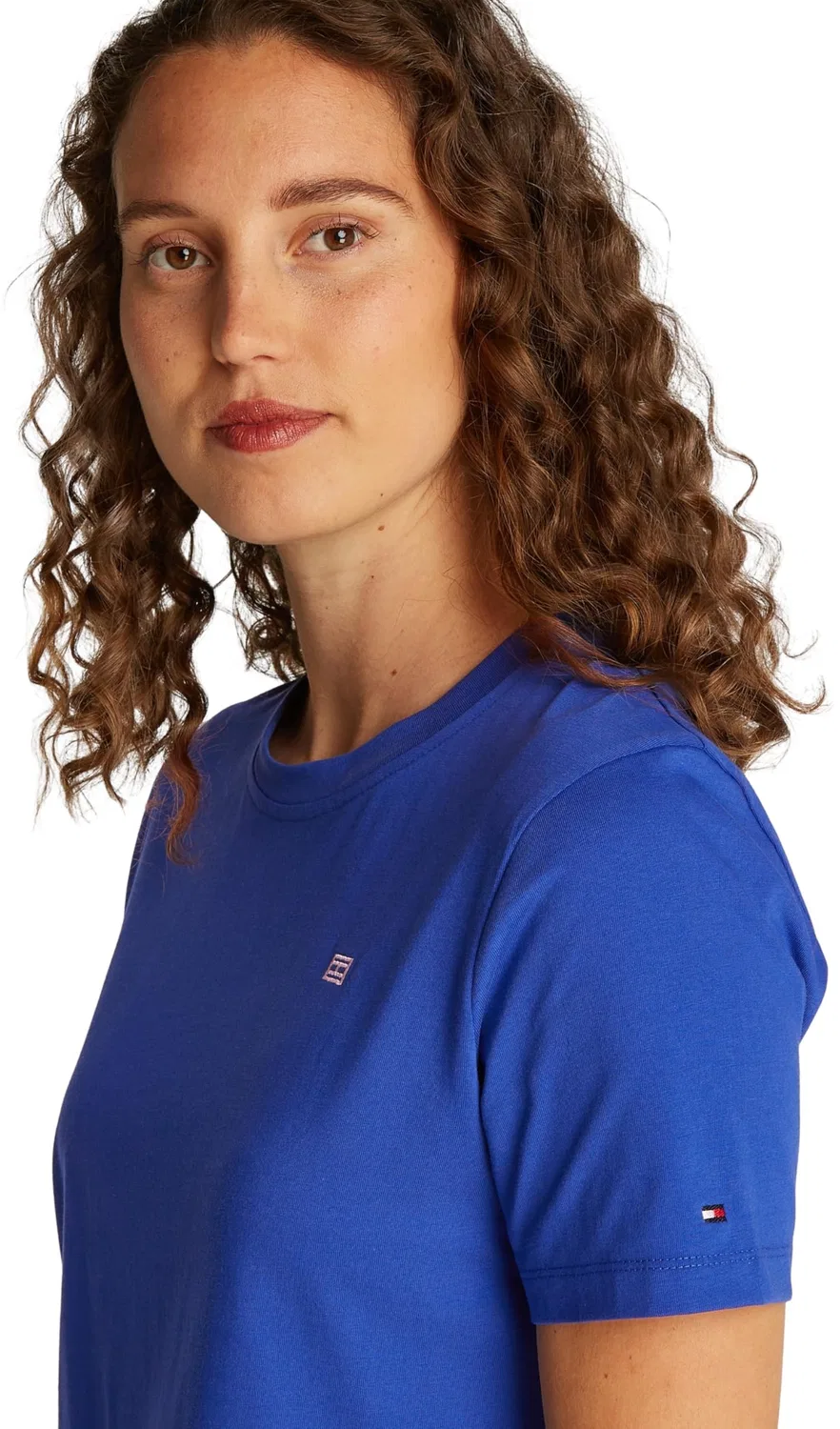 Женская футболка с коротким рукавом Contrast Flag Tee Tommy Hilfiger, Noble Blue — фото 3