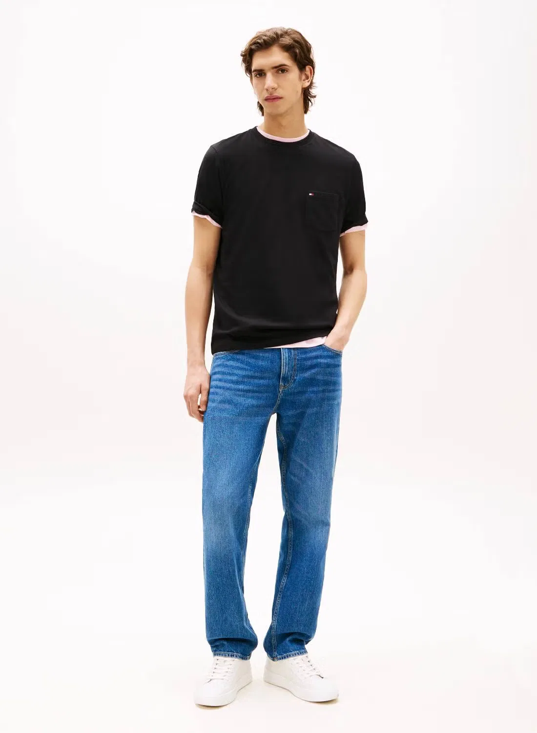 Футболка с накладным карманом Patch pocket crew neck Tommy Hilfiger, черный — фото 3