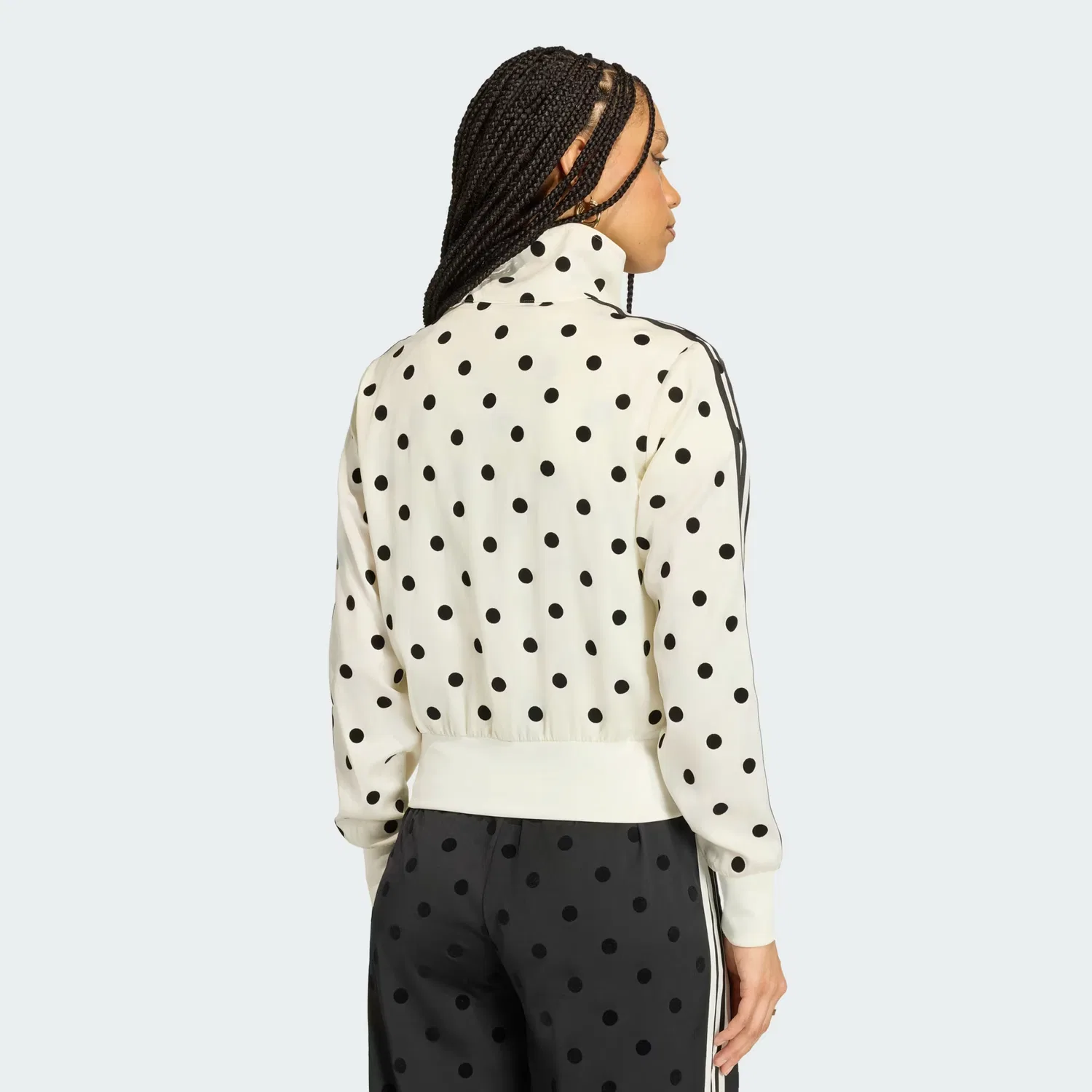 Женская олимпийка в горошек SATIN POLKA DOTS TT Adidas Originals, молочно-белый — фото 2