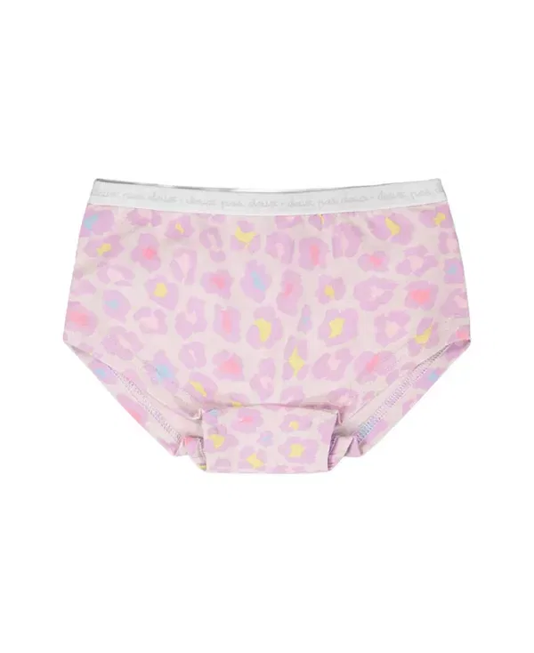 Детские трусы-бразилиана для девочек с принтом Organic Cotton Animal Boyshort Panty Deux Par Deux, Purple Animal Print