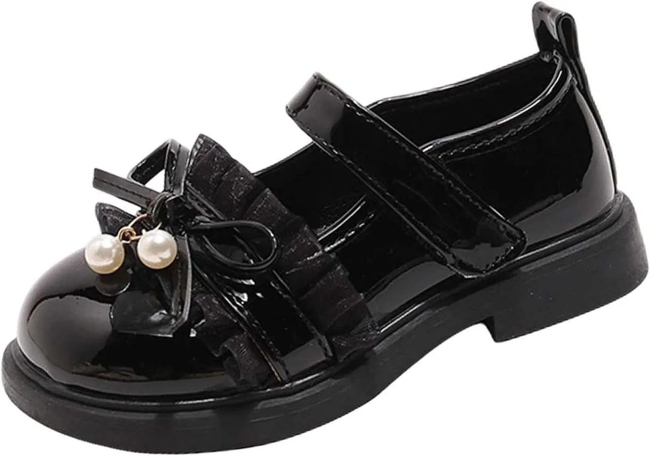 Детские туфли Мэри Джейн для девочек с бантом, модель Mary Jane Flats, Zzalalana, Black