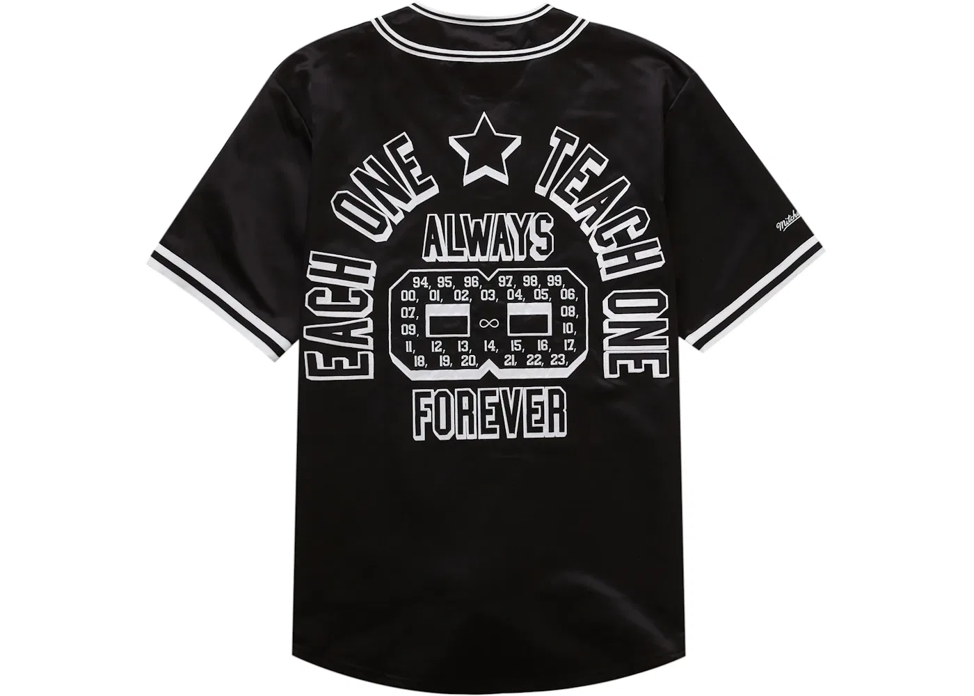 Мужская бейсбольная джерси из сатина Mitchell & Ness Supreme, Black — фото 2