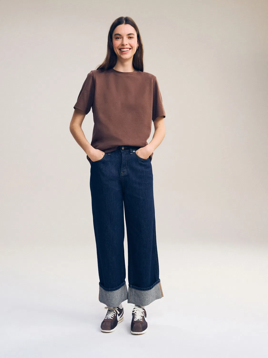 Футболка хлопковая с круглым вырезом, Chocolate Brown Next — фото 2