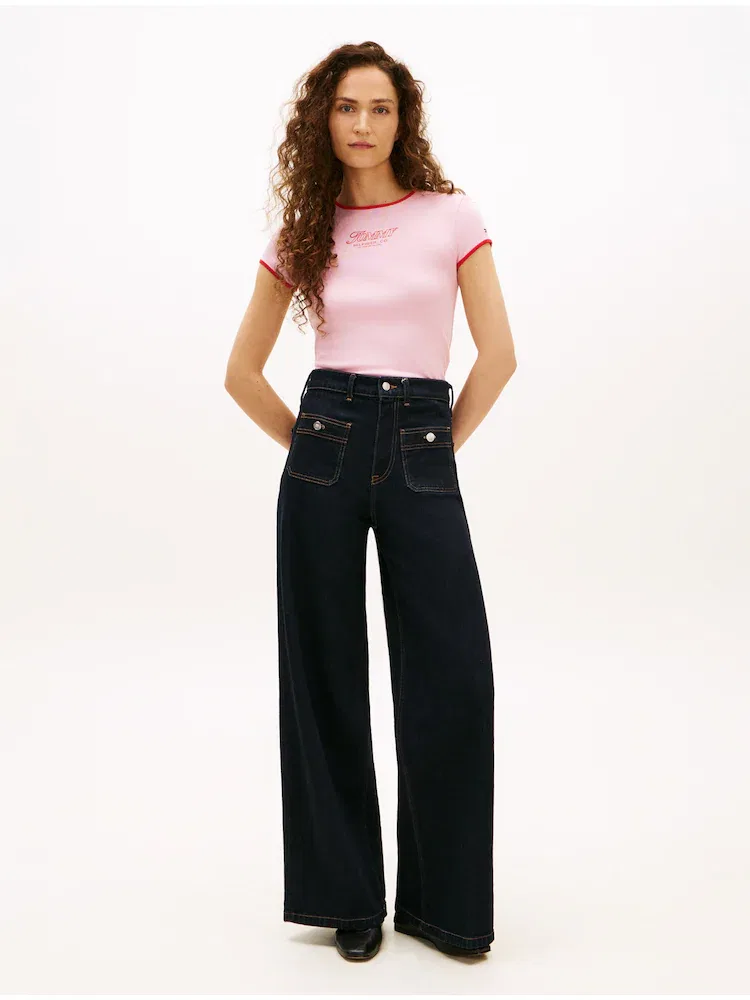 Футболка с логотипом TOMMY HILFIGER, Pink — фото 2