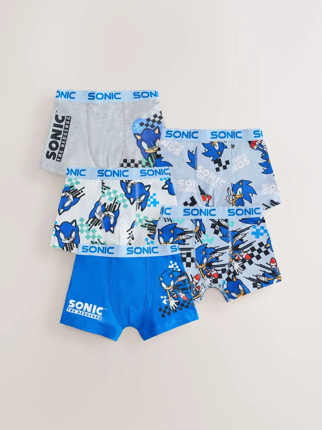 Трусы 5шт Sonic The Hedgehog Next, сине-серый