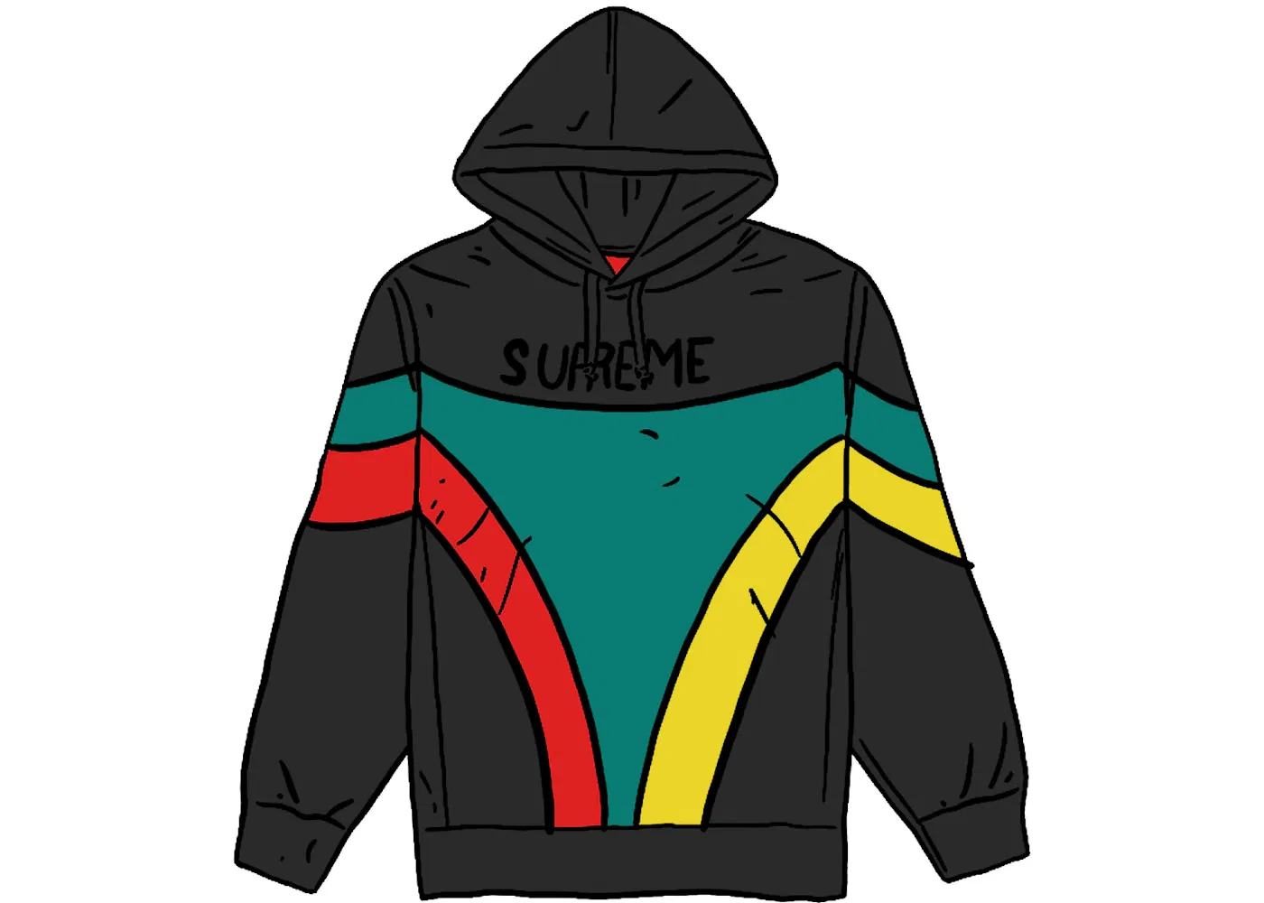 Мужской свитшот с капюшоном Supreme, Black