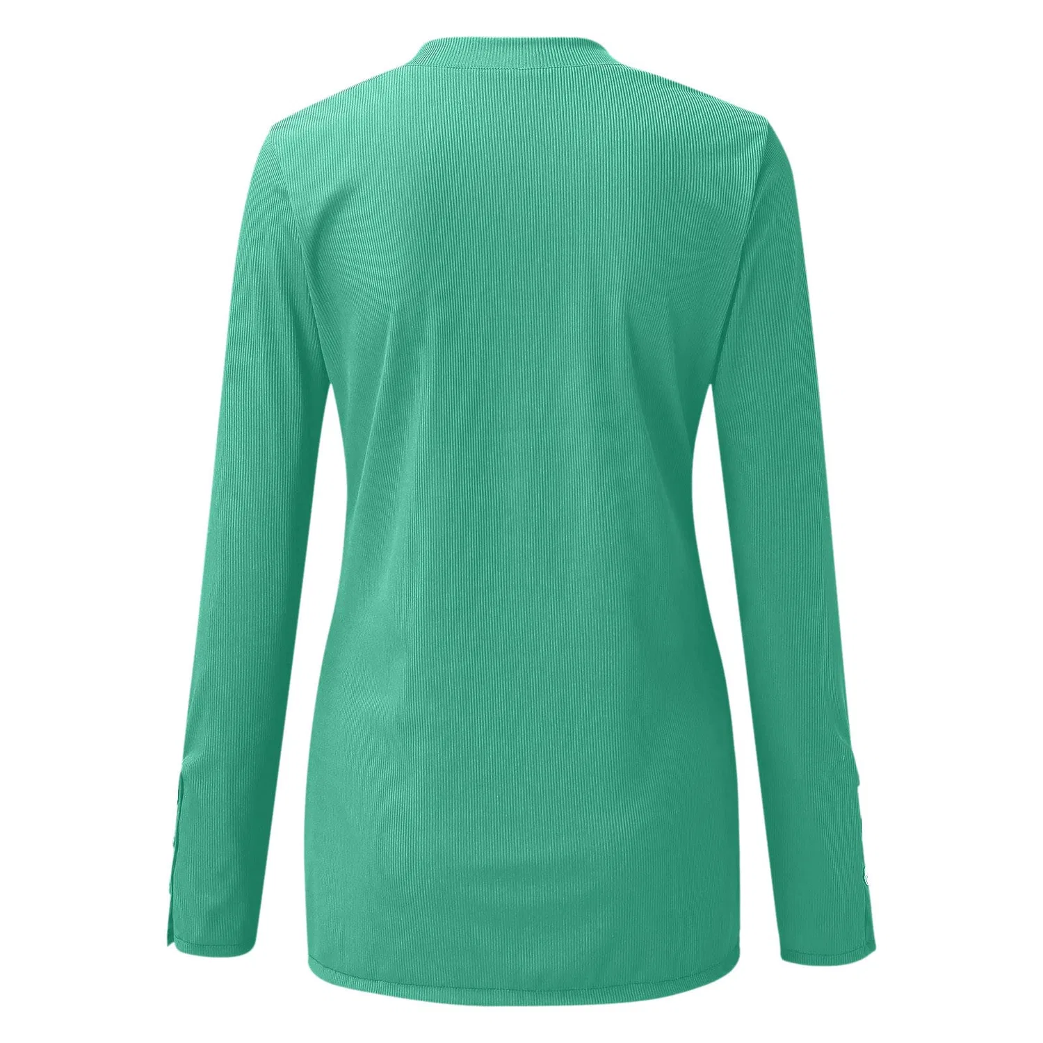 Женская футболка с длинным рукавом и пуговицами, Light Green — фото 4