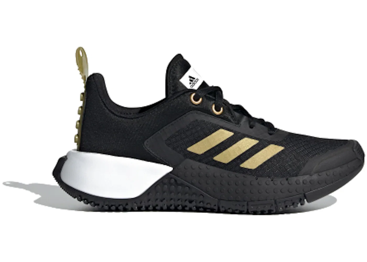 Детские кроссовки спортивные с принтом LEGO Adidas, Core Black/Gold Metallic/Cloud White