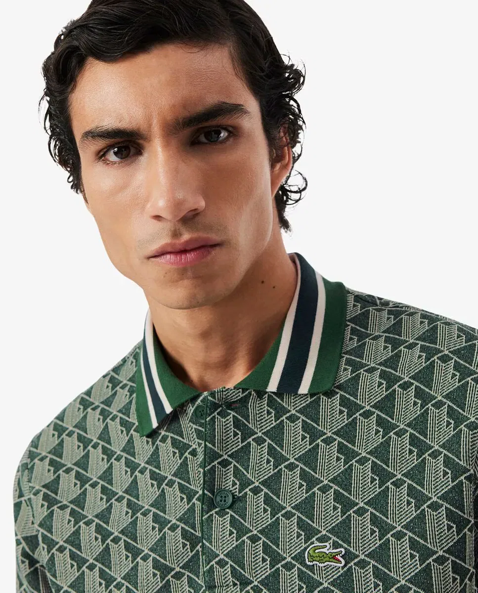Мужское поло с коротким рукавом из жаккарда Lacoste, Verde Agua — фото 3