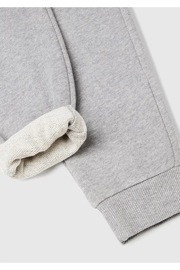 Детские спортивные штаны без карманов Benetton label logo sweatpants United Colors Of Benetton, Gray Melange — фото 3