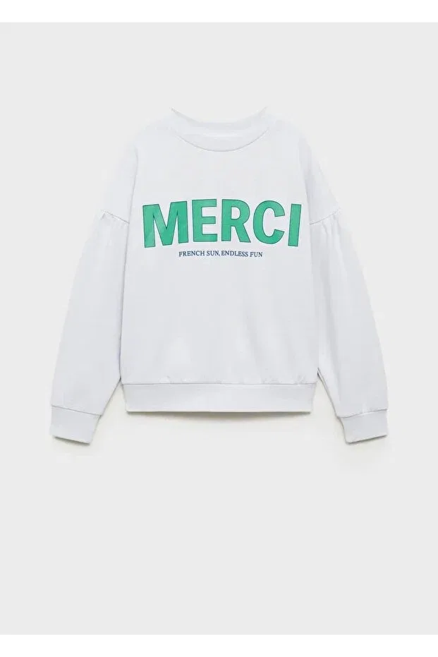 Детское платье-свитшот для девочек хлопковое Mango Kids, Sky Blue — фото 3