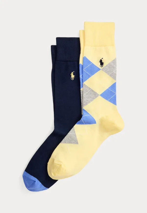 Носки 2 шт., клетка Polo Ralph Lauren, темно-синий/желтый