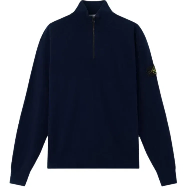 Мужской свитер с полугольфом Marine Blue STONE ISLAND, Marine Blue