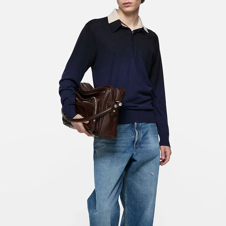 Женский джемпер с лацканом Marine Blue/Beige Acne Studios, Marine Blue/Beige — фото 4
