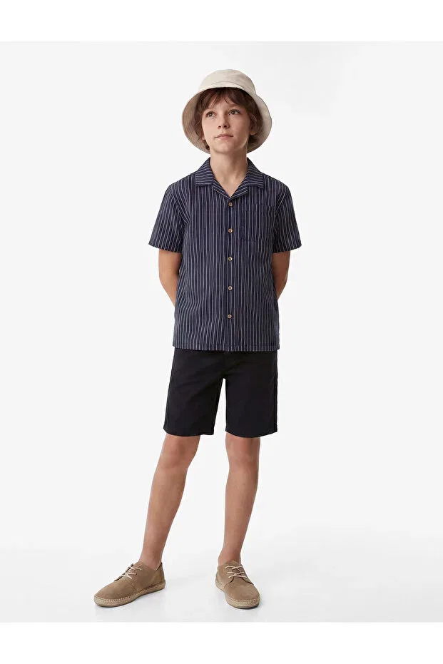 Детские шорты для мальчиков с застежкой на пуговицы Koton, Navy Blue
