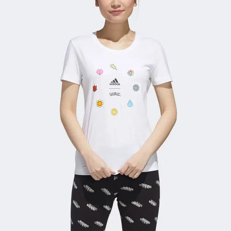 Футболка с принтом Pokemon Adidas, белая — фото 2