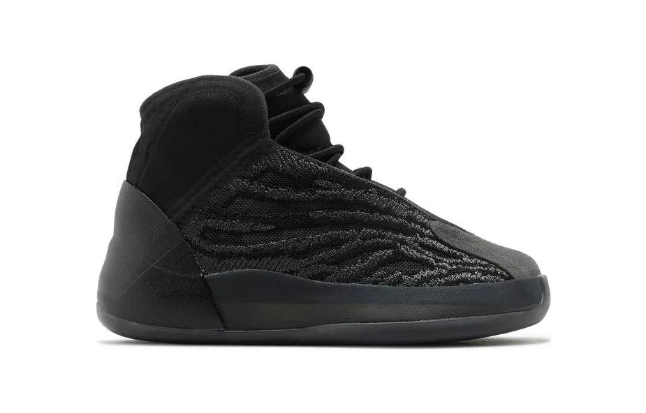 Детские кроссовки для мальчиков с принтом Yeezy QNTM Onyx Adidas Originals, Black Grey — фото 3