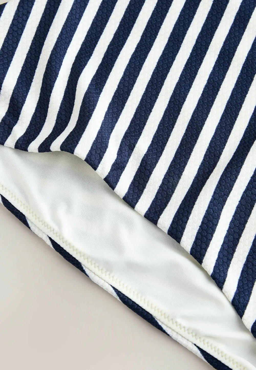 Плавки от бикини стандартного кроя с высокой талией Next, White Blue Pique Stripe — фото 4