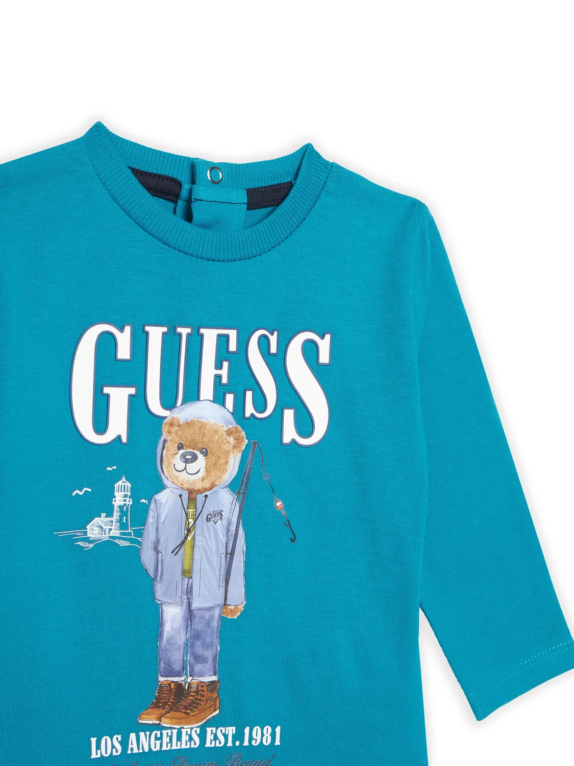 Комплект из блузки и брюк стандартного кроя для мальчика Guess, синий — фото 4