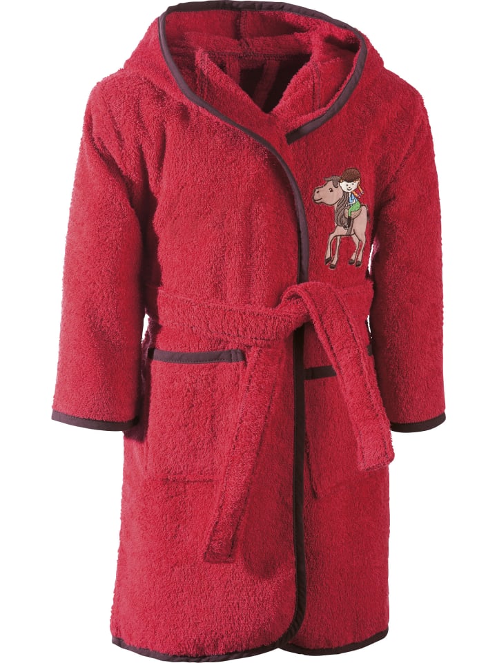 

Erwin Müller Детский банный халат из махровой ткани с капюшоном, красный