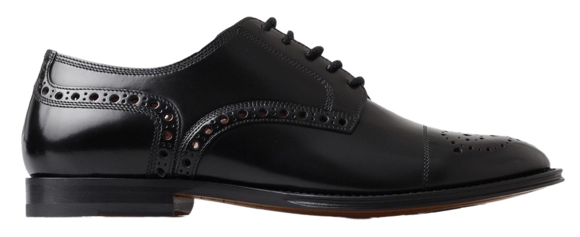 

Элегантные черные кожаные туфли Oxford Wingtip Dolce & Gabbana