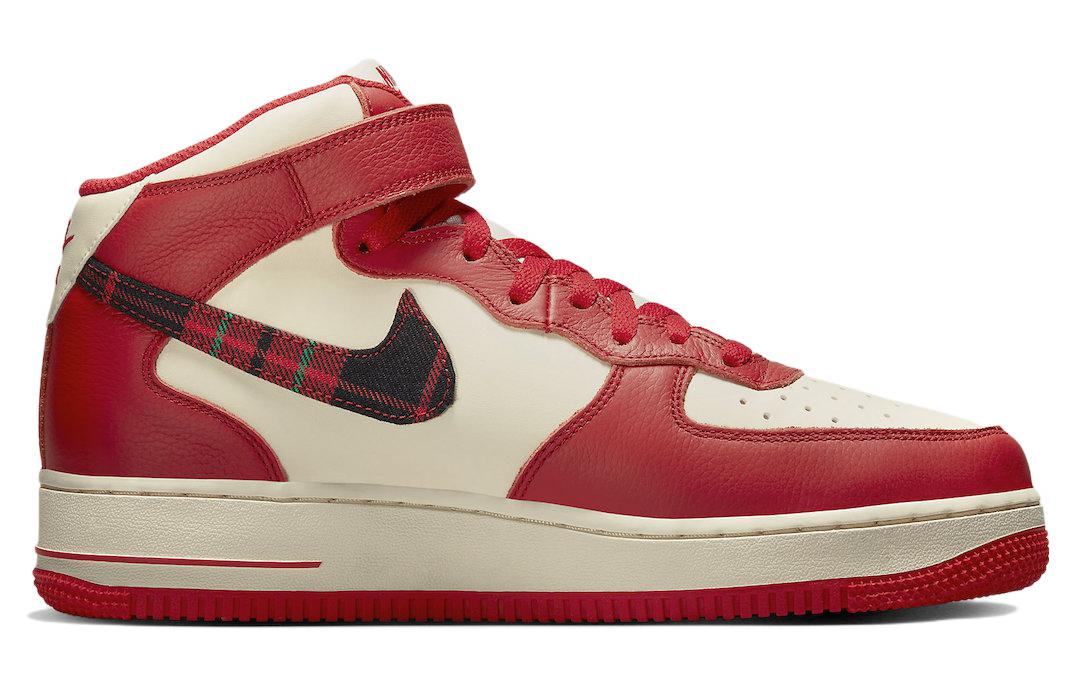 Кроссовки Nike Air Force 1 Mid '07 LX, кремовый/красный — фото 2