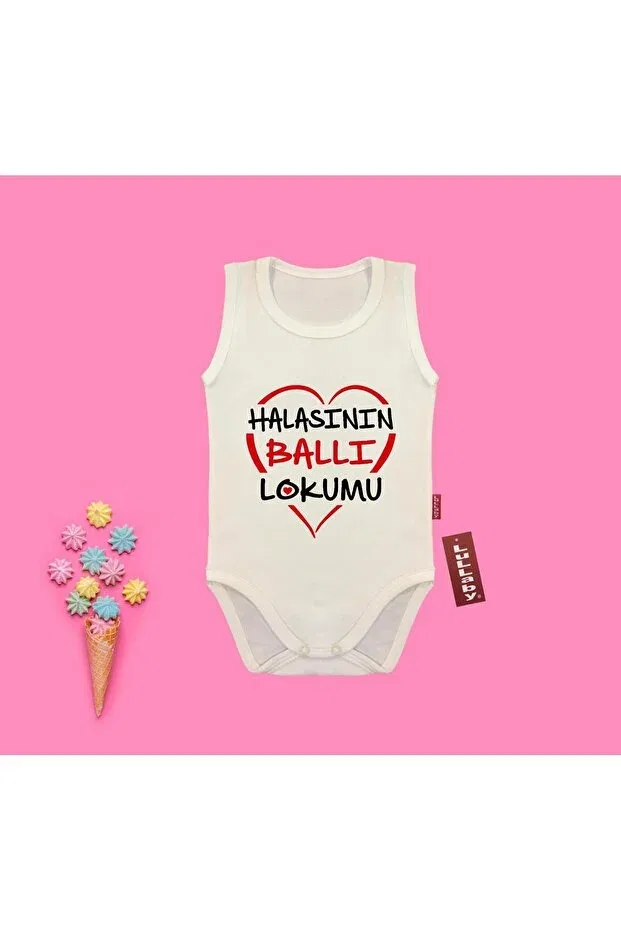 Детское боди для новорожденных с принтом Aunt's Honey Delight Babixkids, Cream