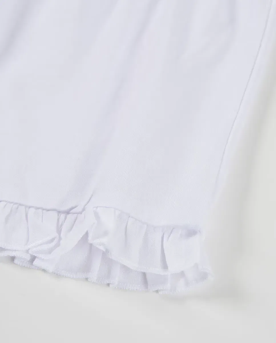 Детские шорты для девочек хлопковые с воланами Boboli, White — фото 4