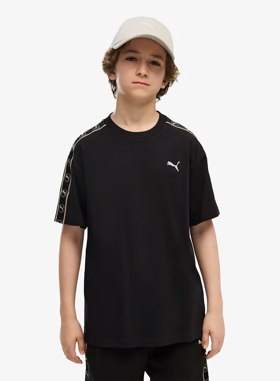 Футболка с логотипом Youth Essential Elevated Tape Puma, черный