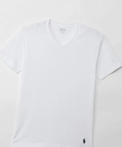 Мужская футболка-борцовка V-образным вырезом из органического хлопка POLO RALPH LAUREN, Белый — фото 2